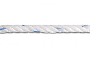 Corde polypropylène torsadée - 3 900 Kg - Ø 16 mm - Blanc-Bleu - Vente au mètre linéaire