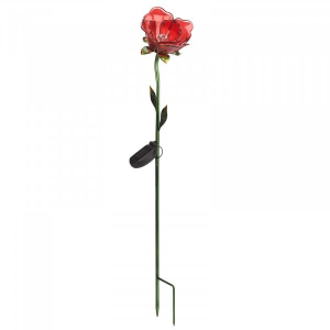 Rose en verre solaire - Smart Garden Products - Rouge - 85 cm