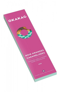 Tablette chocolat noir aux amandes caramélisées - Okakao - 65% - 40 gr