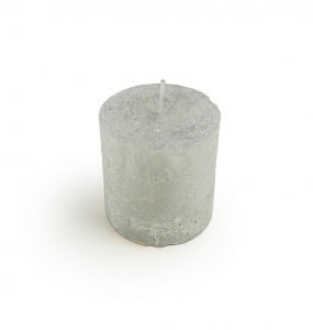 Bougie pilier - Kaemingk - Ø 6,8 x 7 cm - Gris métal