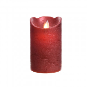 Bougie ondulante - LED - Rouge - Ø 7,5 cm - 12,5 cm