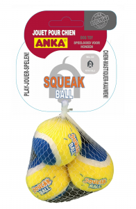 Balles de tennis squeak ball - Anka - Ø 4.5 cm - Petit chien - x 3