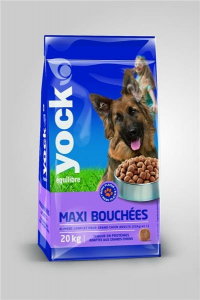 Aliment chien - Yock - Maxi bouchées pour chien de plus de 25kg - sac de 20 kg 