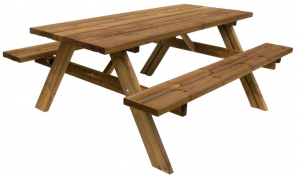 Table forestière + 2 bancs rabattables - Kbeo Ekju Sia - 177x154x74 cm