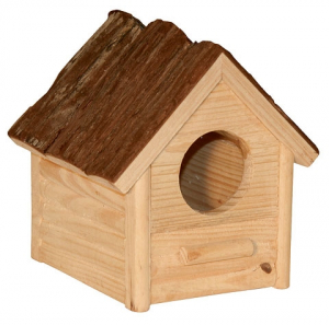 Maisonnette en bois pour petit rongeur - 14 x 12 x 13 cm