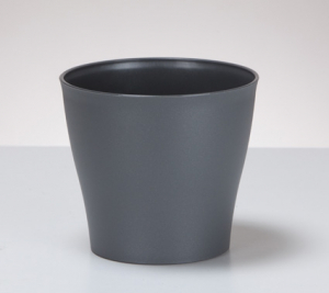 Cache-pot Metallic Grey - Deroma - gris - 13 cm