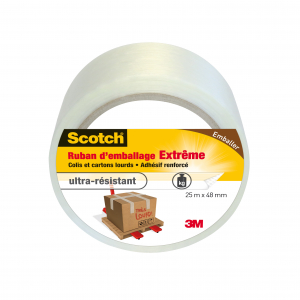 Ruban d'emballage extrême Scotch - 3M - Transparent - 25 m x 48 mm