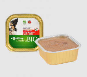 Pâtée Bio pour chien adulte - Équilibre & Instinct - Bœuf et Légumes - 300 g
