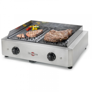 Barbecue électrique Mythic XL - Krampouz - inox et acier en fonte émaillée - 2x1700 W - 59x50x21 cm