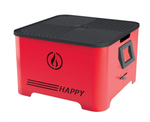 Barbecue portable Happy - Linea Grilly - granulés - rosso - 35 x 35 x 23 cm