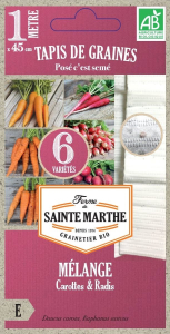 Carotte radis 6 rangs et 6 variétés - Bio