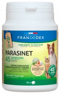 Parasinet complément alimentaire, comprimés - Francodex - Pour chiens et chats - Pot de 45 comprimés
