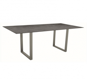 Table Alu HPL avec pieds en U - Stern - 200 x 100 cm - Plateau Ciment / Châssis Graphite