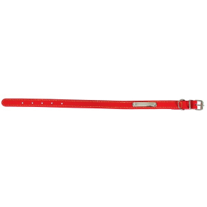 Collier Cuir Piqué simple pour chien - Zolux - 30 cm - Rouge
