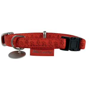 Collier réglable Mac Leather pour chien - Zolux - 25 mm - Rouge