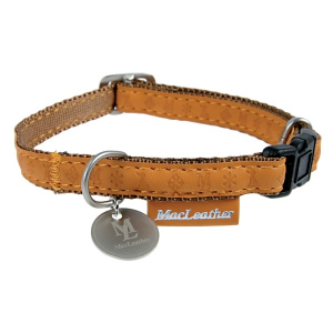 Collier réglable Mac Leather pour chien - Zolux - 10 mm - Jaune