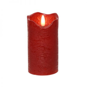 Bougie flamme - LED - 3D - Rouge - Ø 7 c m - 13 cm
