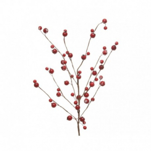 Branche baies rouges pailletées