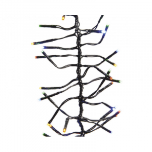 Guirlande électrique - Multicolore - Gra ppe - 13,50 m - Câble noir  -1512 LEDS