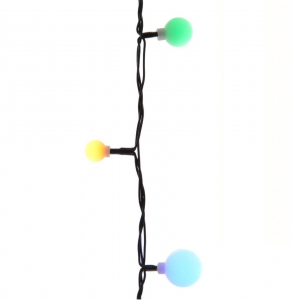 Guirlande cerise - 3 tailles - LED - Multicolore - 9 m - Câble noir