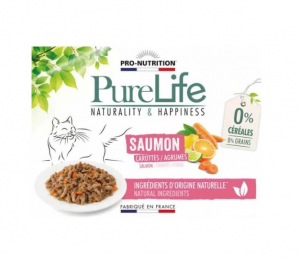 Pâtée pour chat - Saumon - Pure Life - 12 X 85 g