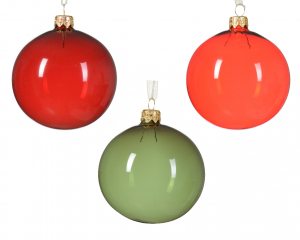 Boule translucide - Verre - Modèle au choix - Orange, rouge ou vert
