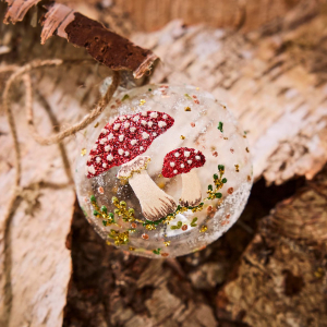 Boule champignons - Transparente - Verre