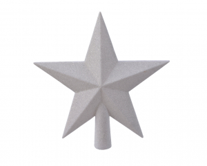 Cimier de sapin étoile - Bordeaux paillettes - 19 cm