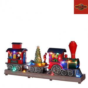 Train du Père Noël - Scène de Noël - 37X 8,5 X 17,5 cm