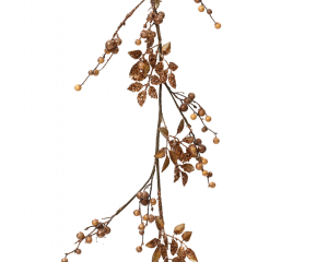 Guirlande feuillage pailletté - Cuivre - 120 cm