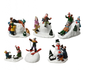 Mini scène de neige - Village de Noël -6 X 8,5 X 6,5 cm - Modèle au choix