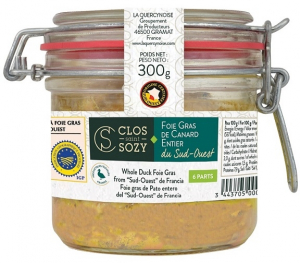 Foie gras de canard entier du Sud-Ouest - Clos Saint-Sozy - 300 gr
