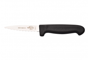 Couteau universel lame droite microdentée - Caribou Evolutive - Noir - 10 cm