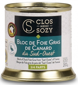 Bloc de foie gras de canard du Sud-Ouest - Clos Saint-Sozy - 200 gr