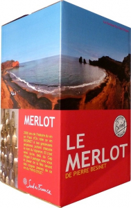 Vin de pays d'Oc - Merlot de Pierre Bésinet - Rouge - Bagin Box de 5 litres 