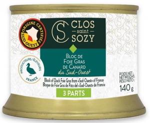 Bloc de foie gras du Sud-Ouest - Clos Saint-Sozy - 140 gr