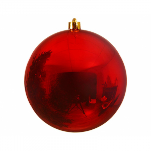 Boule de Noël - Rouge - En plastique - Brillante - Ø 25 cm
