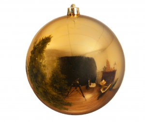 Boule de Noël - Or clair - En plastique- Brillante - Ø 25 cm
