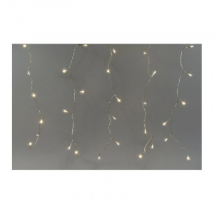 Guirlande rideau lumineux - Blanc chaud - LED - 220x150 m - Câble transparent- 240 LEDS