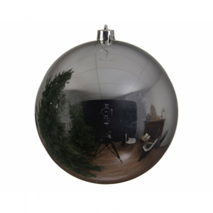 Boule de Noël - Argent - En plastique -Brillante - Ø 20 cm