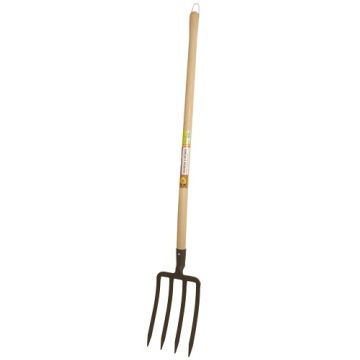 FOURCHE À BÊCHER 4 DENTS MANCHE POMME - MAGASIN VERT