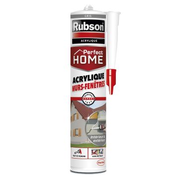 Mastic - Perfect Home - Rubson - Acrylique - Murs et fenêtres - Gris - 280 ml