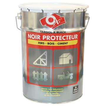 Vernis noir protecteur - Oxi - Targol X Black - Pot de 5 L