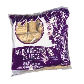 40 bouchons en liège naturel - Duhalle - Pour vins de garde