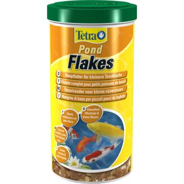 Aliment complet pour petits poissons de bassin - Pond Flakes - Tetra - 1 L
