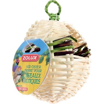 Nid pomme en osier pour oiseaux exotiques - Zolux - 90 x 90 x 115 mm