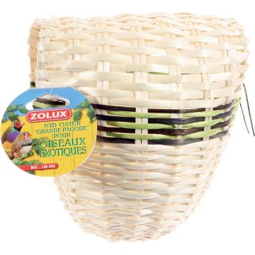 Nid Pagode en osier pour oiseaux exotiques - Zolux - Grand modèle - 125 x 180 x 170 mm