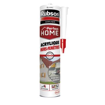 Mastic - Perfect Home - Rubson - Acrylique - Murs et fenêtres - Blanc - 280 ml 