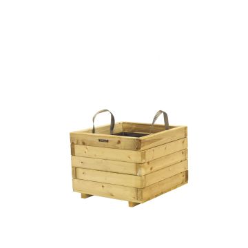 Bac à fleurs carré en pin OLG - L 40 x l 40 x H 32 cm 