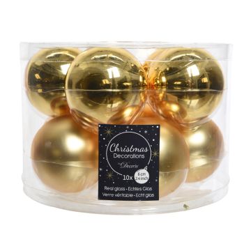 Lot de 10 boules - Or - Verre